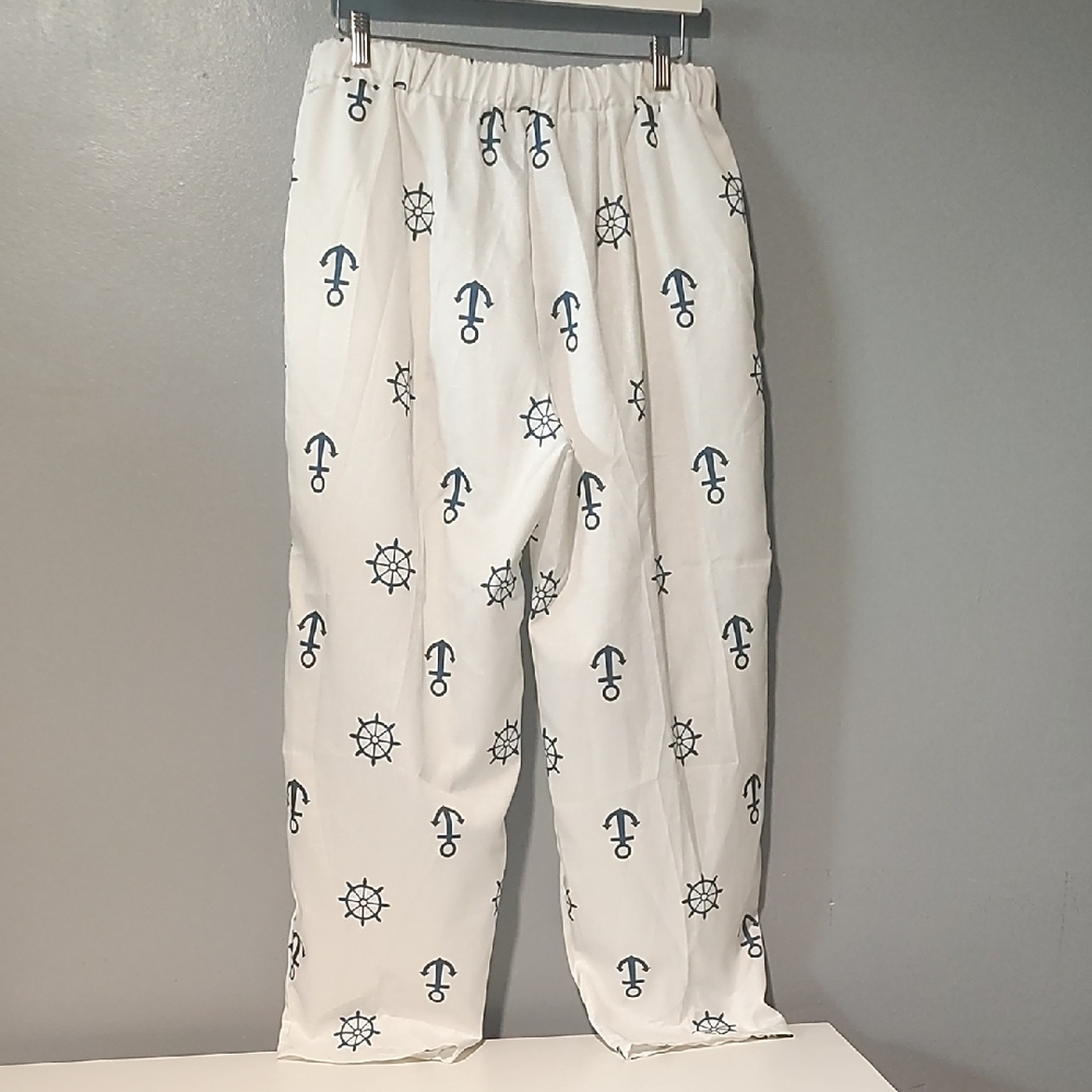 Nautical Print Women's White Sailor Pants - Picture 10 of 17